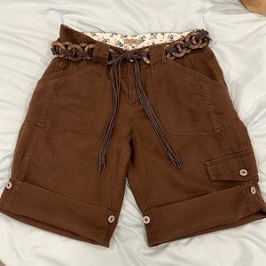 Ruff Hewn size 6 brown linen shorts